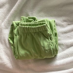 BM lime green sweatpants